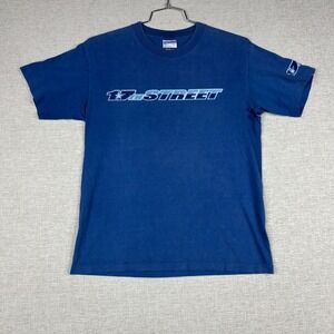 Vintage 17th Street Surf Shop T Shirt Mens Medium Blue Made in USA Y2K Skate